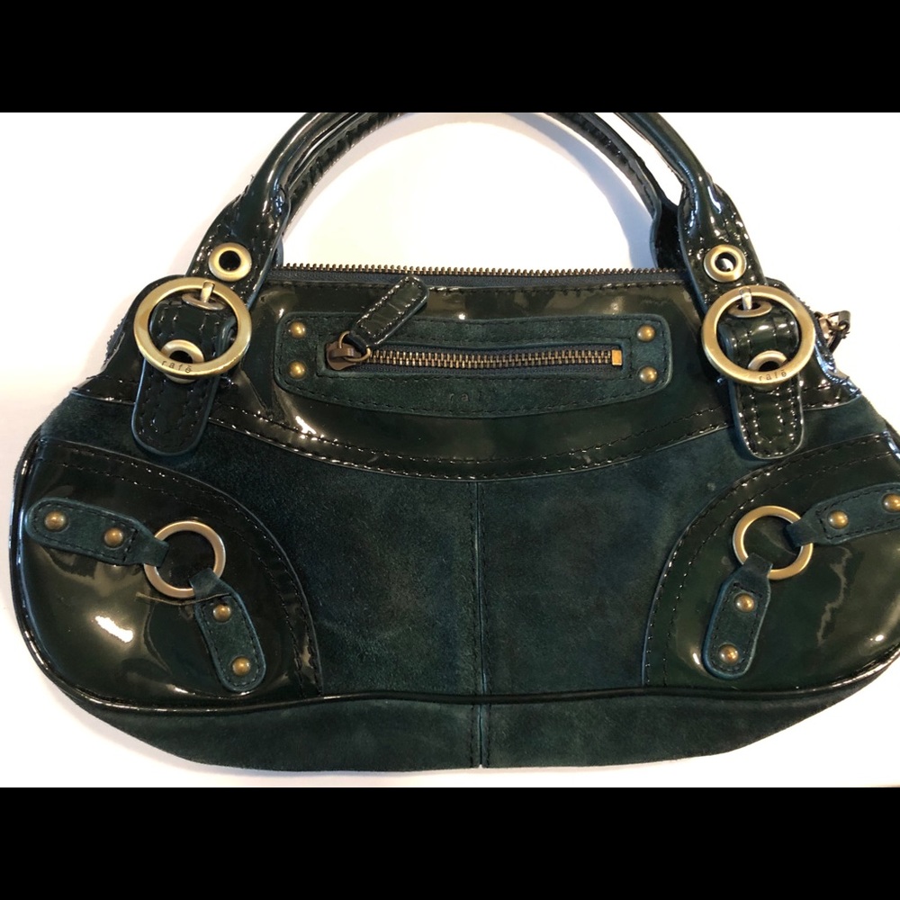 RAFE New York Green Suede & Patent Leather Bag